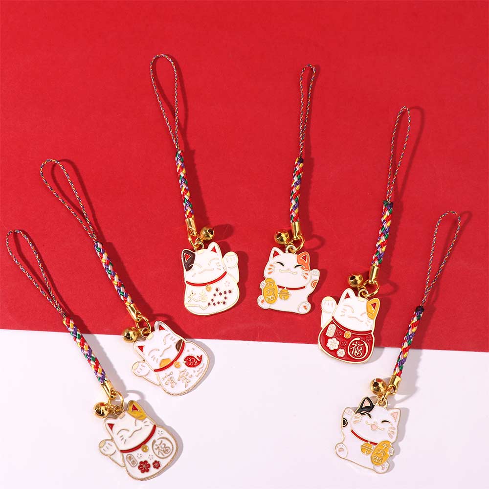 Polyester Lucky Cat Phone Strap Lucky Cat Fortune Cat Phone Chain Creative Gift