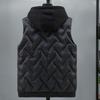 Men's Thick Hooded Cotton Vest - Casual Winter Sleeveless Jacket for Mid-aged & Young