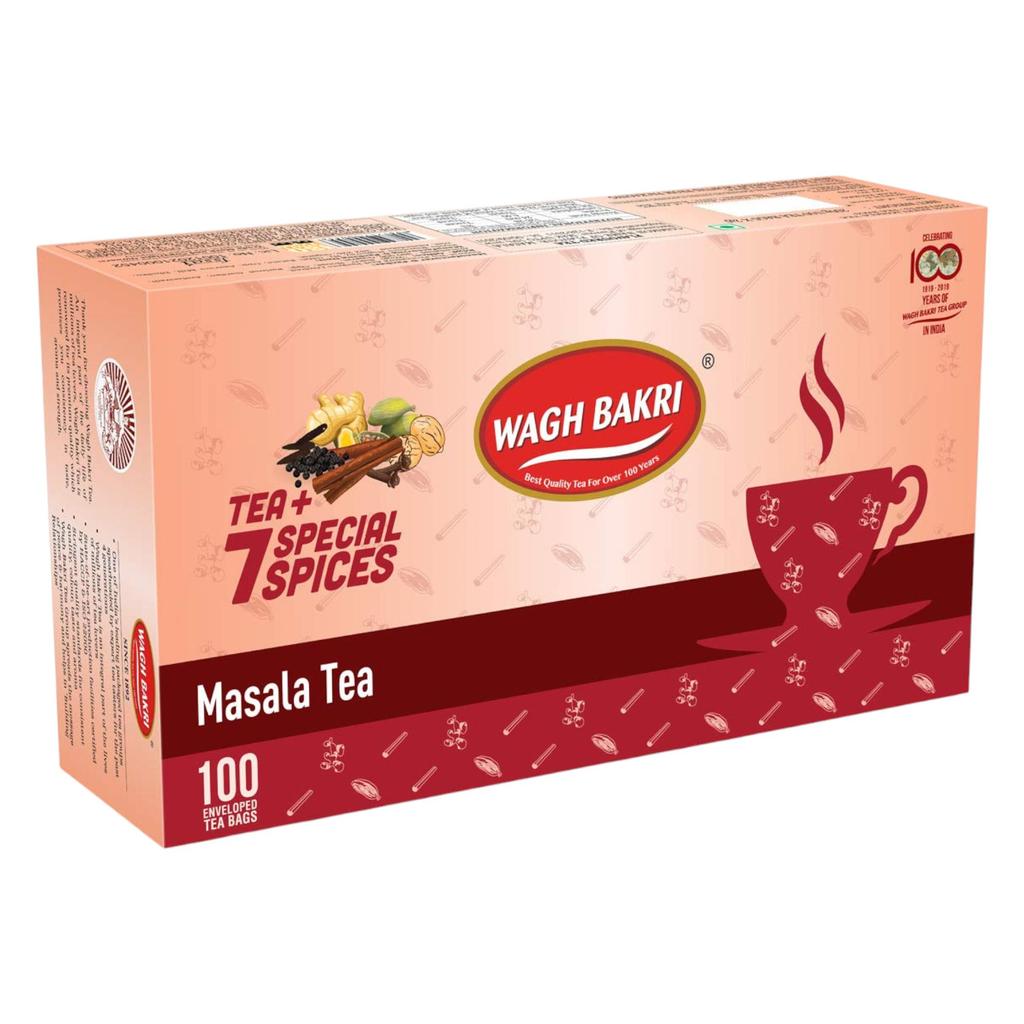 Wagh Bakri Masala Chai Tea Bags 200 G Pack Of 1 Aromatic Spiced Blend For Rich Flavorful Hot Beverage Enjoyment
