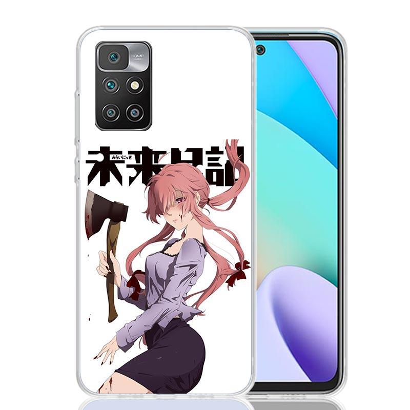 Mirai Nikki Gasai Yuno Anime Phone Case For Xiaomi Redmi 12C 13C 14C 12 13 10 10A 10C 9 9A 9C 9T 8 8A 7 7A 6 6A K70 K60 K40 K20
