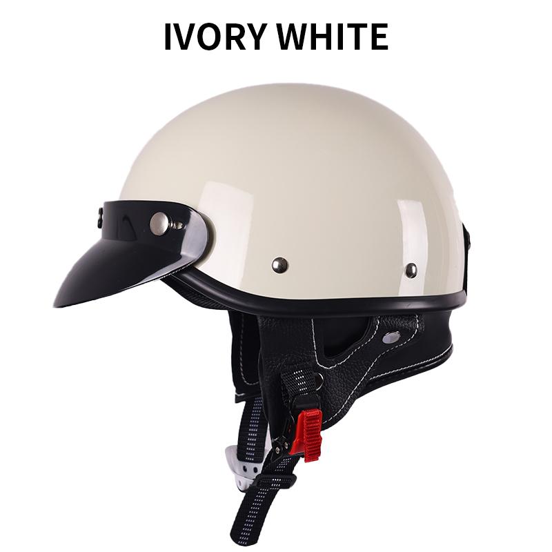 Summer Certified 3C Motorcycle Helmet Unisex Vintage Cruise Style Electric Vehicle Safety Cap Ladies Sunscreen Half-Helmet