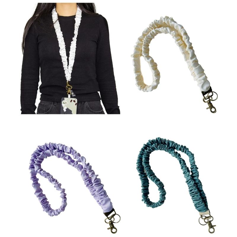 Elastic Cotton Lanyard For Badge Keychain Neck Lanyard for Identity Card Badge Holder Key Holder Phone