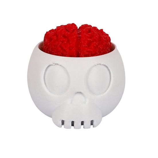 Stress Relief Toys 3D Printed Skull Brain Keychain Fidget Toy with Crisp Pressing