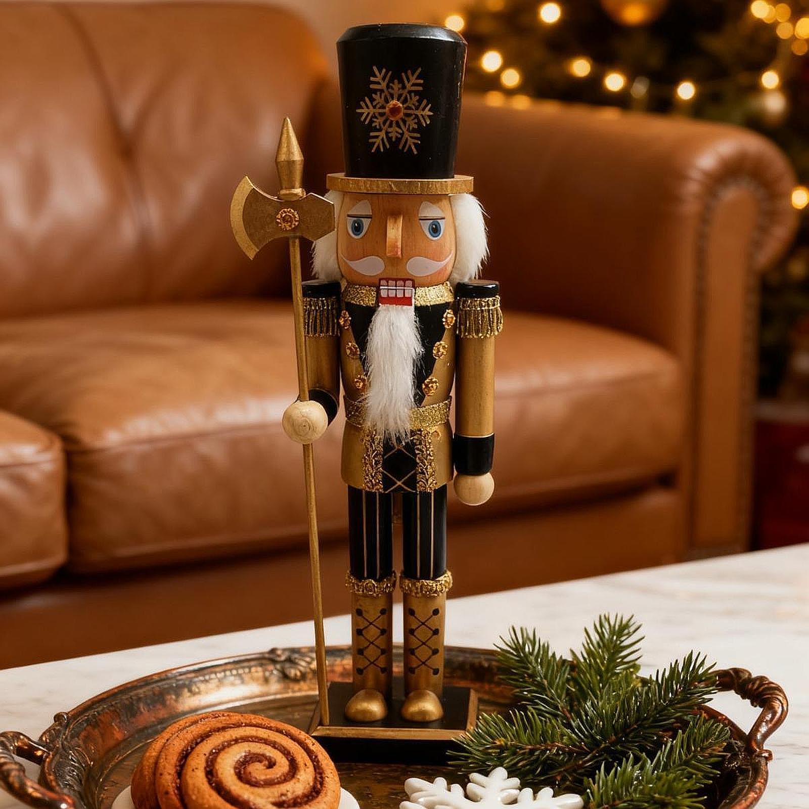 Фигурка Щелкунчика Устойчивое основание Скульптура Рождественский Щелкунчик Солдатик Украшение Рождественское украшение для дома Полка Сцена Макет