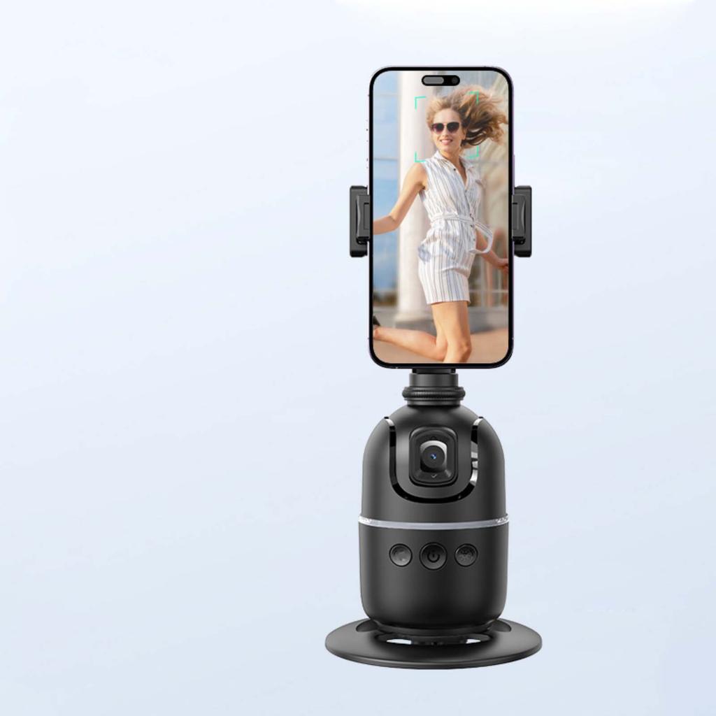 Smart Facial Phone Tripod, 360° Rotation Hands-Free Auto Face Tracking Tripod, Gesture Control & No App, Retractable Phone Stand For Vlogging, Li