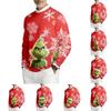Men's Printed Round Neck Long Sleeve Ribbed Knit Sweatshirt