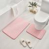 Kiesel Korallenfleece Badezimmer-Matten-Set - Wasserabsorbierend & Rutschfest (2 Stück)
