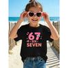 European sizes 67 SIX SEVEN Cute Girls' Summer Short-Sleeve Casual Breathable Comfortable Clothing, The Best Gift for Children, Stylish T-Shirt
