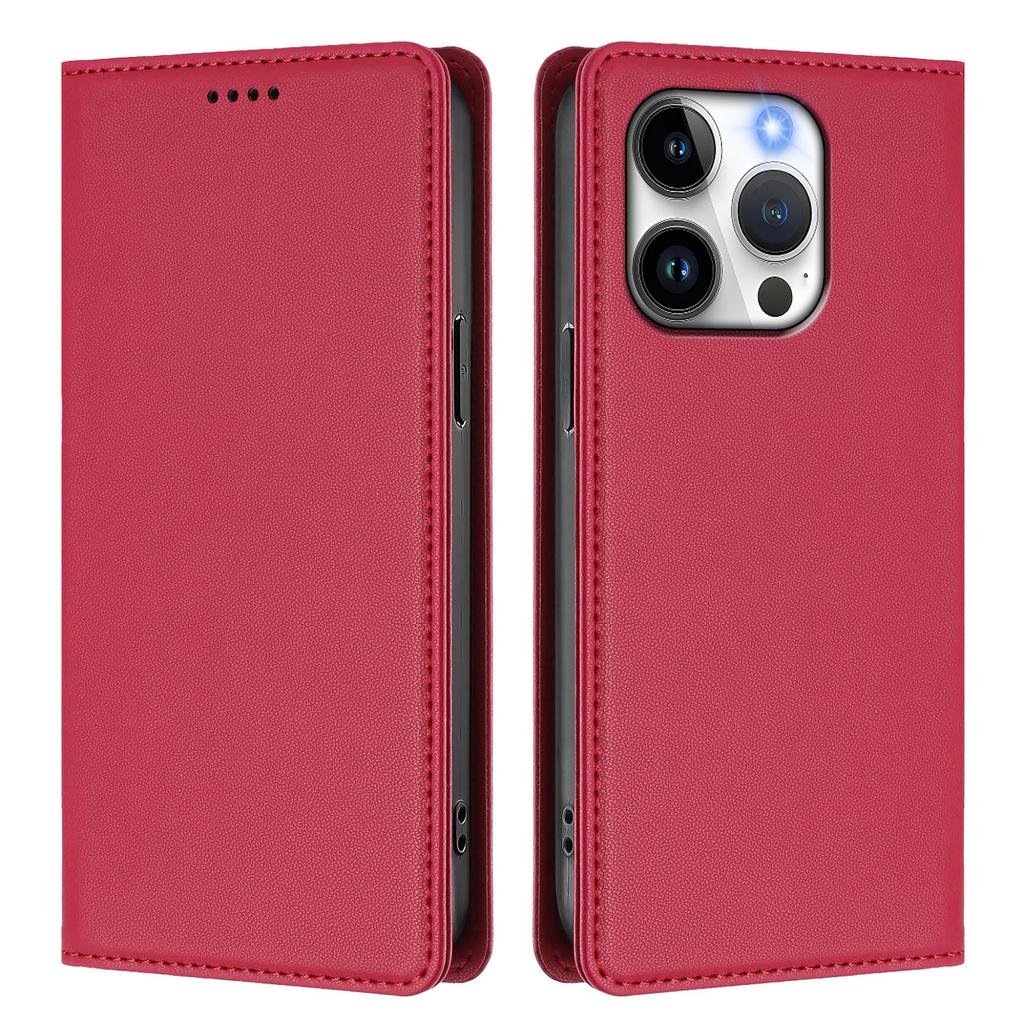 For iPhone 15 Pro Max/iPhone 15 Pro Leather Wallet Case Magnetic Closure RFID Blocking Phone Cover