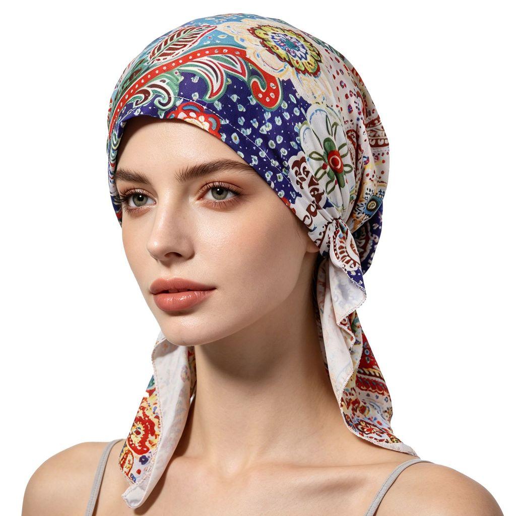 Foulard Estivo in Poliestere con Stampa Floreale Graffiti per Uso Casual