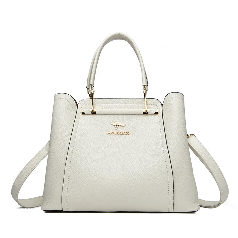 Luksus håndvesker i mykt skinn Damevesker Designer 3-lags skulder-crossbody-pose Dame Stor kapasitet Shopping Messenger Tote