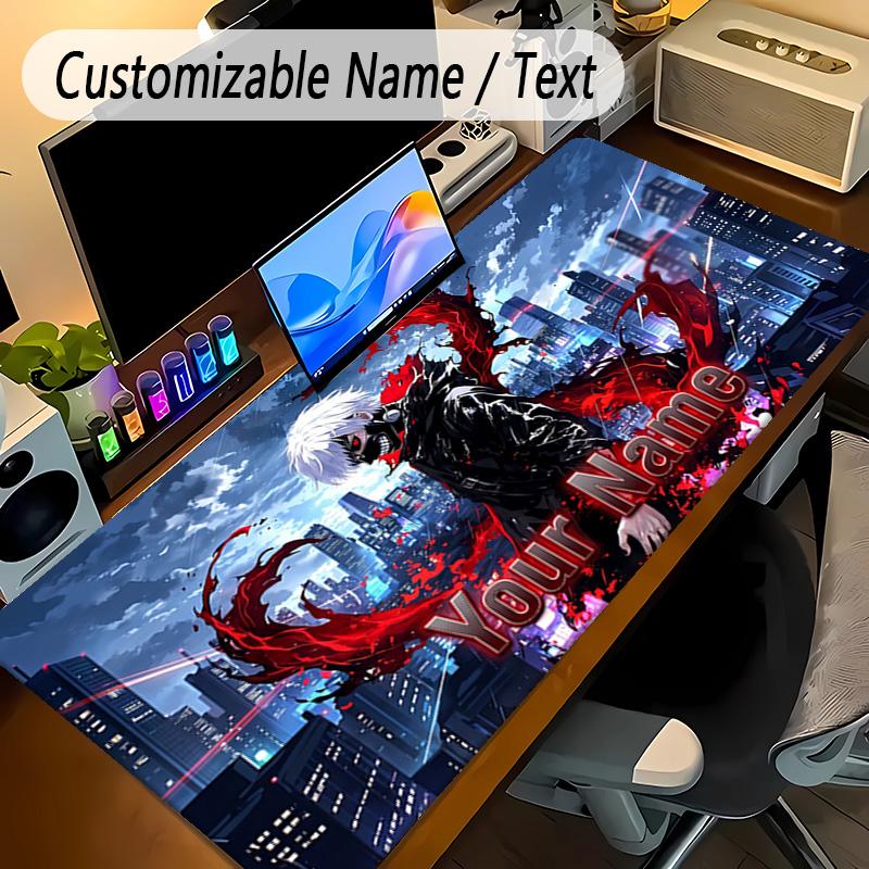 Large Mouse PadTokyo Ghoul Custom Name Text Personalized Desk Mat Non Slip Gaming Pad