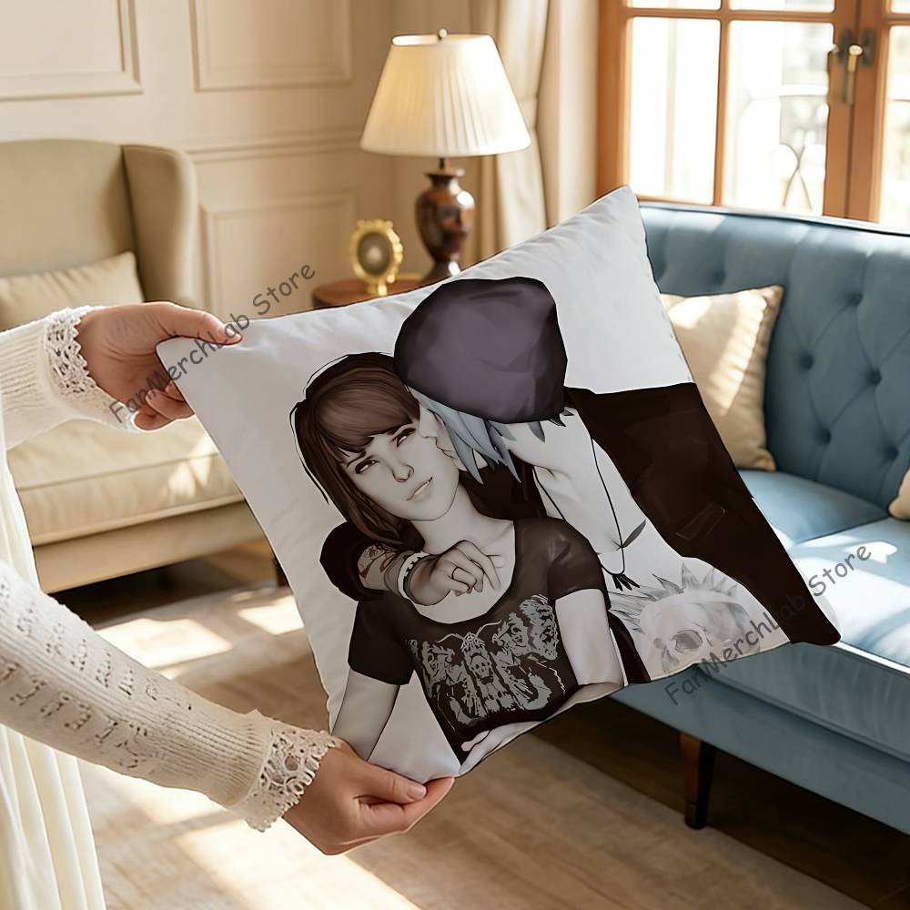 

Game LLife Is Strange Anime Pillow Case Antidustmite Pillowcase Invisible zipper silky short plush Sofa cushion cover 30x30cm