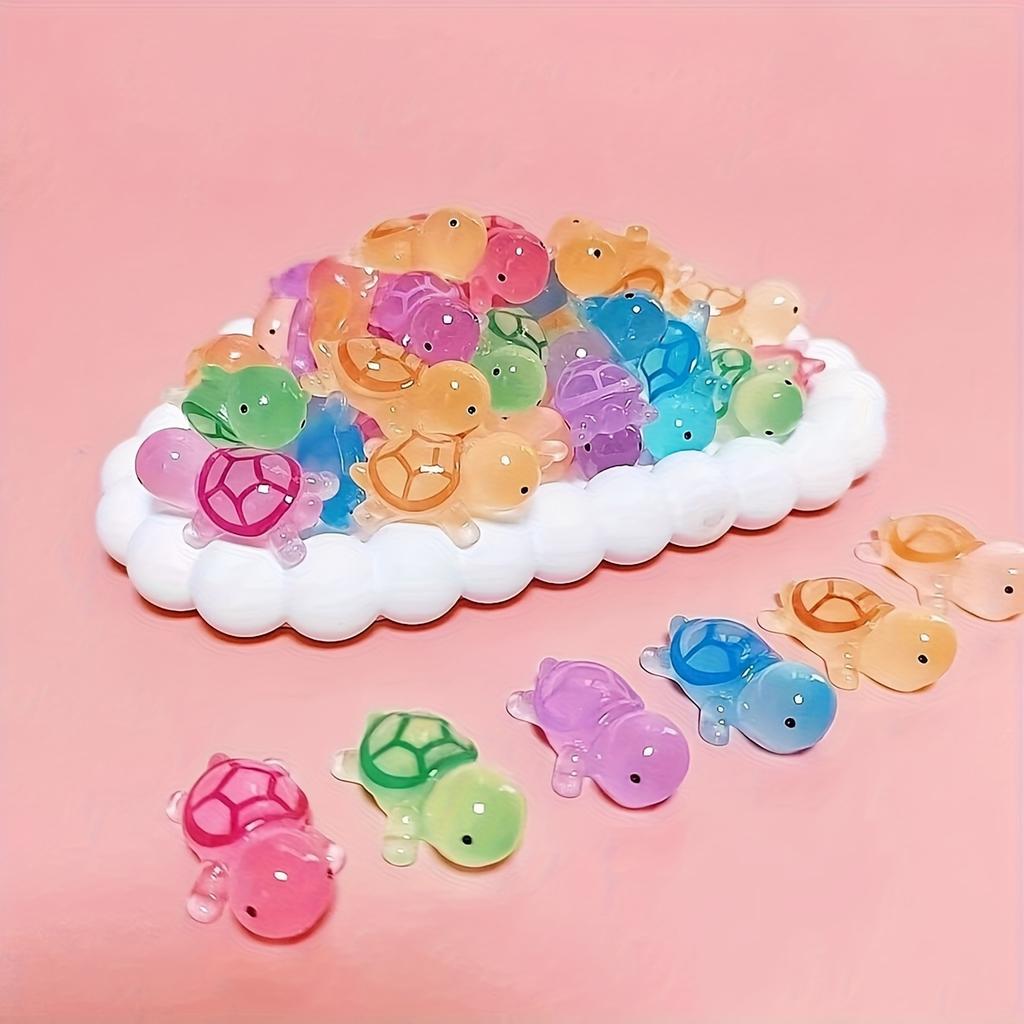 Figurine Broască Țestoasă Fosforescente Set Jucării Rășină Electroplată cu Pungi Surpriză pentru Copii