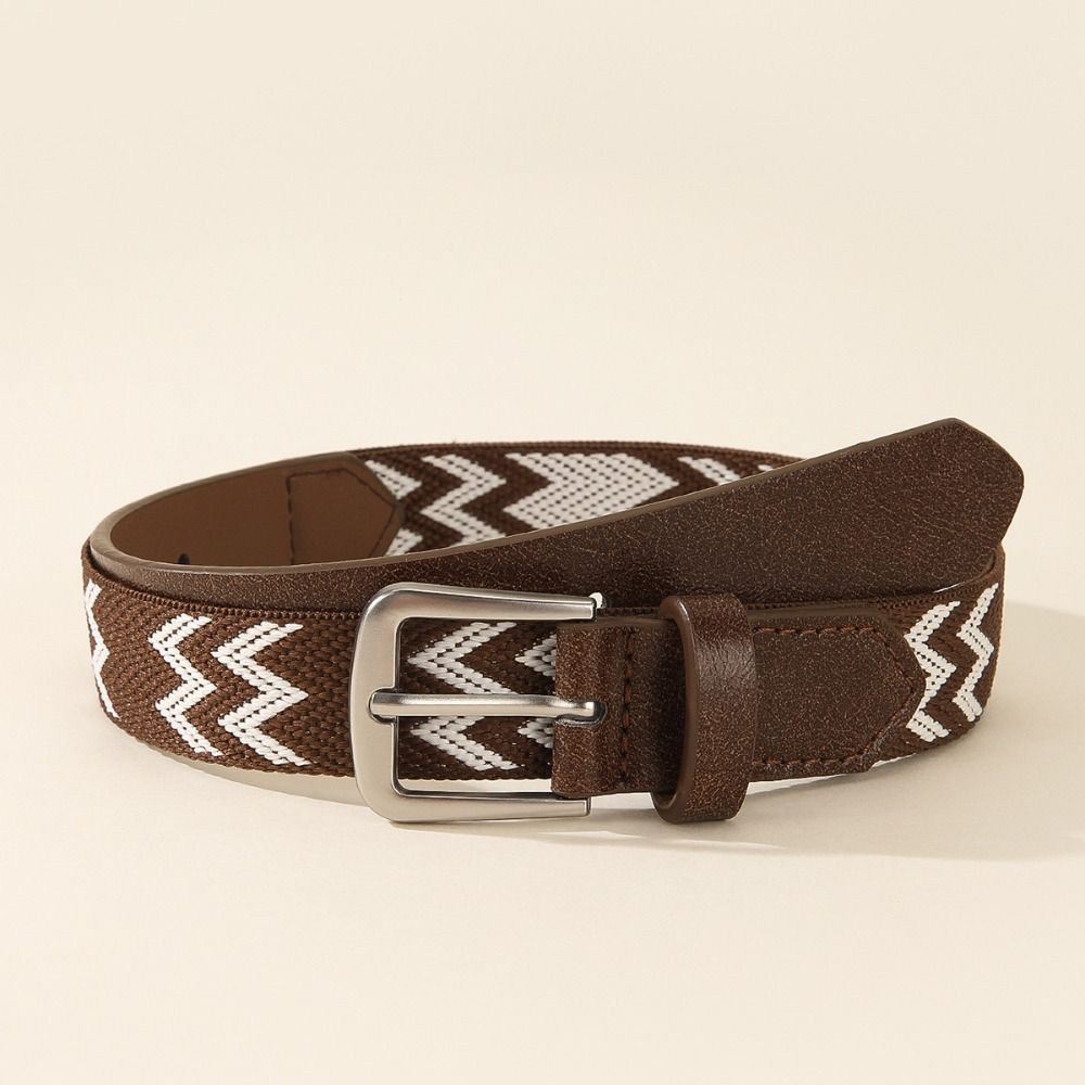 Splicing Nylon Weaving Belt Bohemian Style Waist Band Trendy Pin Buckle Waistbands