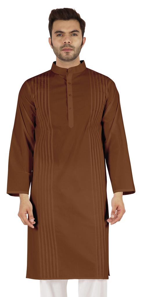 Atasi Cotton Kurta Solid Ethnic- Festive Long Shirt W  Pintuck Traditional Indian Wear For