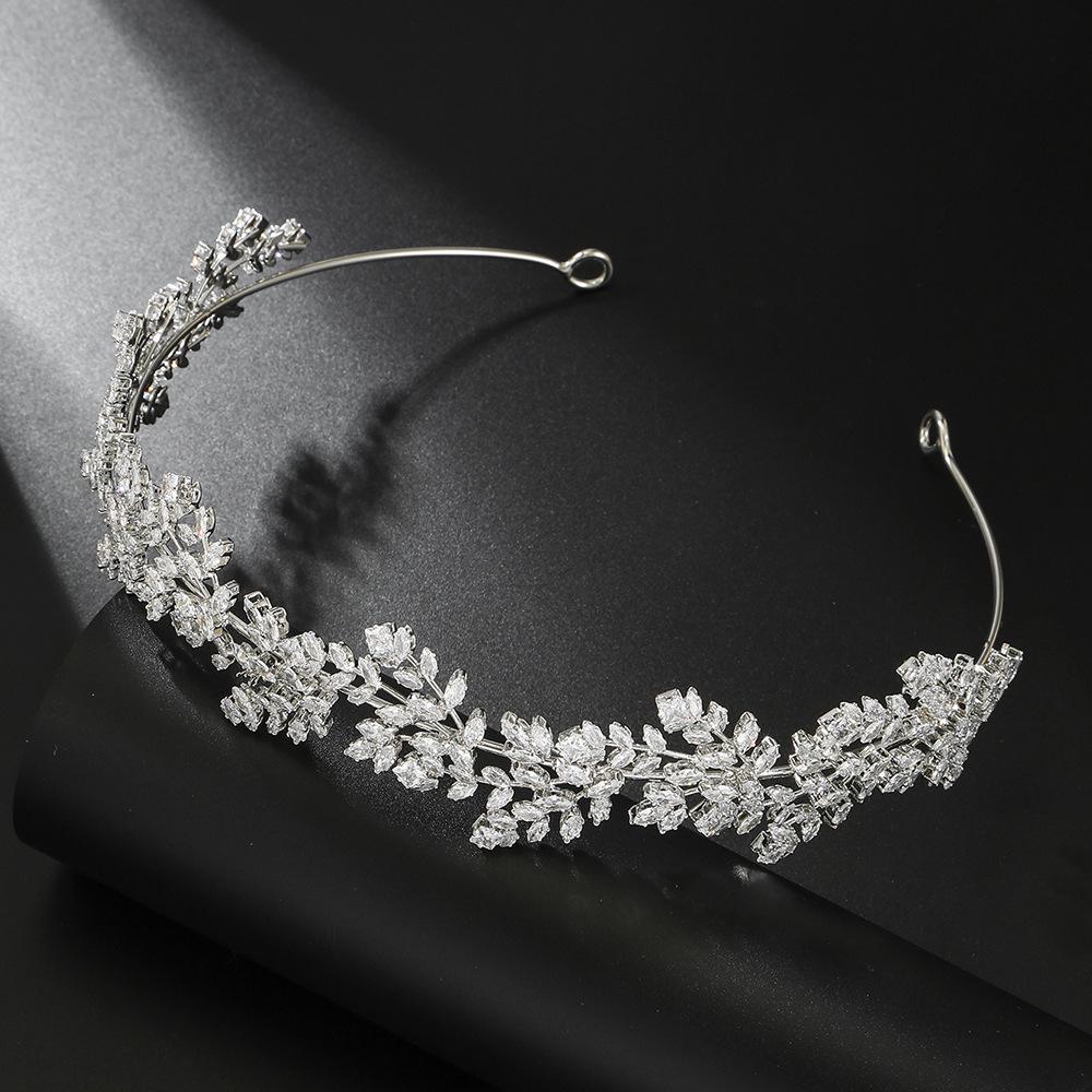 Luxus Braut Diadem Hochzeit Haarband Zirkonia Braut Haarband Diademe und Kronen für Frauen Party Abschlussball Haarschmuck Kopfschmuck