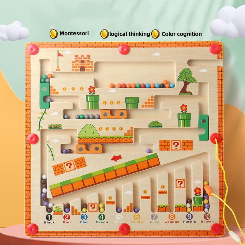 Magnetic Sorting Games Montessori Puzzle Toys Maze Board Learning Color Montessori Classification Wooden Educational Toys