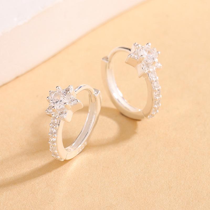 S925 Sterling Silver Star Diamond Ear Cuffs: Women s Versatile High-End Fashion Earrings 925 Sterling Silver