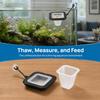 Molded Polymer Suspended Feeding Cup Graduated Cavity Suction Mount Thawing Feeding Cup Granular Feed Compatible Reusable Design