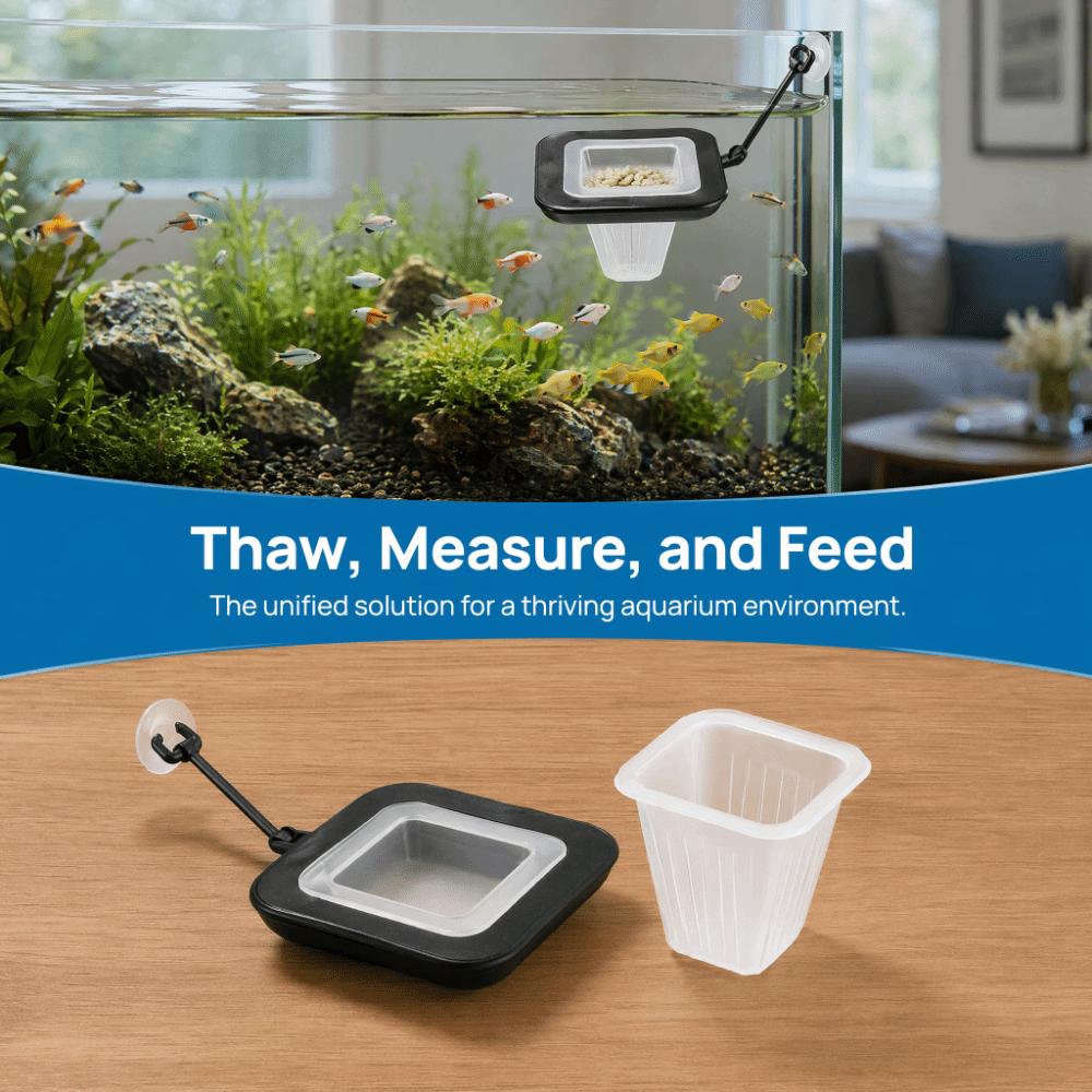 Molded Polymer Suspended Feeding Cup Graduated Cavity Suction Mount Thawing Feeding Cup Granular Feed Compatible Reusable Design