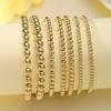 7-teiliges Goldenes Perlenarmband-Set für Damen, Flexibel dehnbar, Minimalistische Perlenarmreifen, Elegantes tägliches und Party-Schmuckzubehör