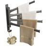 Modern Minimalist Space Aluminum Rotating Bathroom Towel Rack With No Drill Mount For Home Use