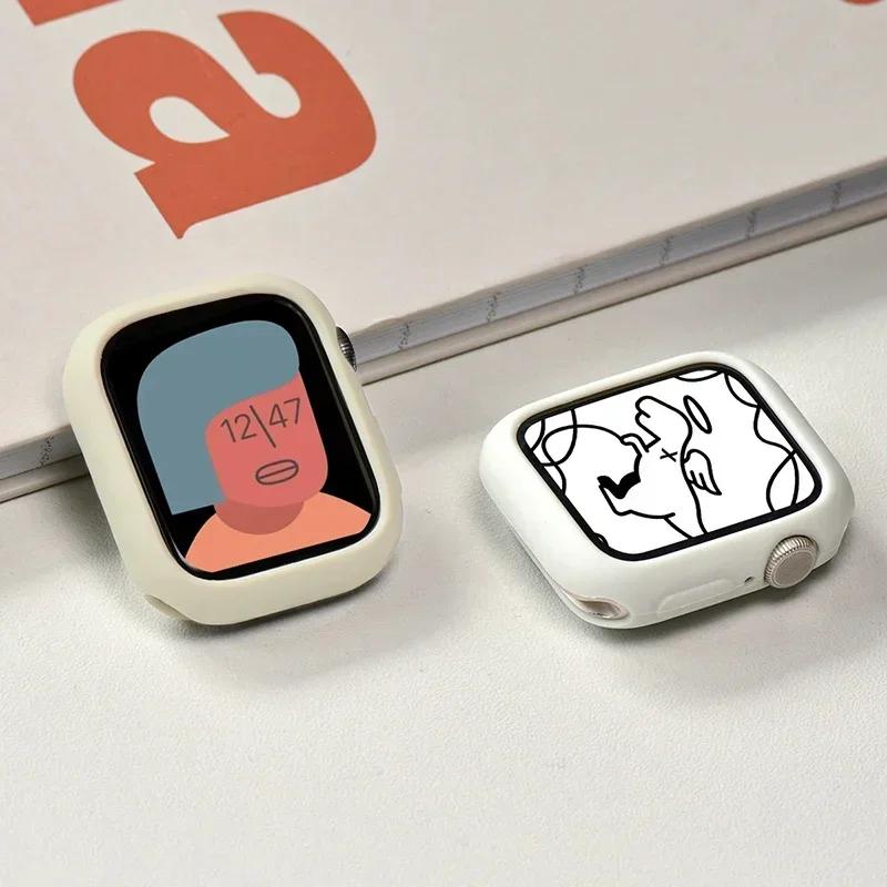 Süßes Silikon für Apple Watch 10 Hülle 46mm 42mm 41mm 45mm 49mm Ultra 44mm 40mm Abdeckung Schutz iWatch Serie 9 8 7 6 Se Stoßfänger