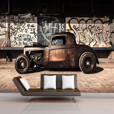 3d Retro Graffiti Photo Wallpaper Nostalgia Old Car Mural Restaurant Cafe Living Room Background Wall Paper