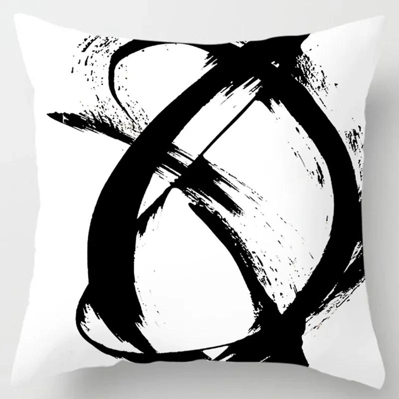 Ink Painting Style Printing Home Decoration Pillow Sleeve Polyester Square Pillow Cushion Cushion Pillow Cases Cojines Boho