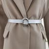 Ladies Slim Leather Waist Belt With Alloy Clasp For Modern Casual And Work Looks