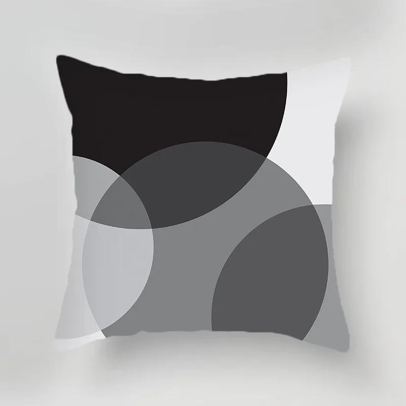 Luxury Home Decoration Cushion Cover Black Gray Dark Black and White Style Pillow Cover Office Sofa Cushion Cover