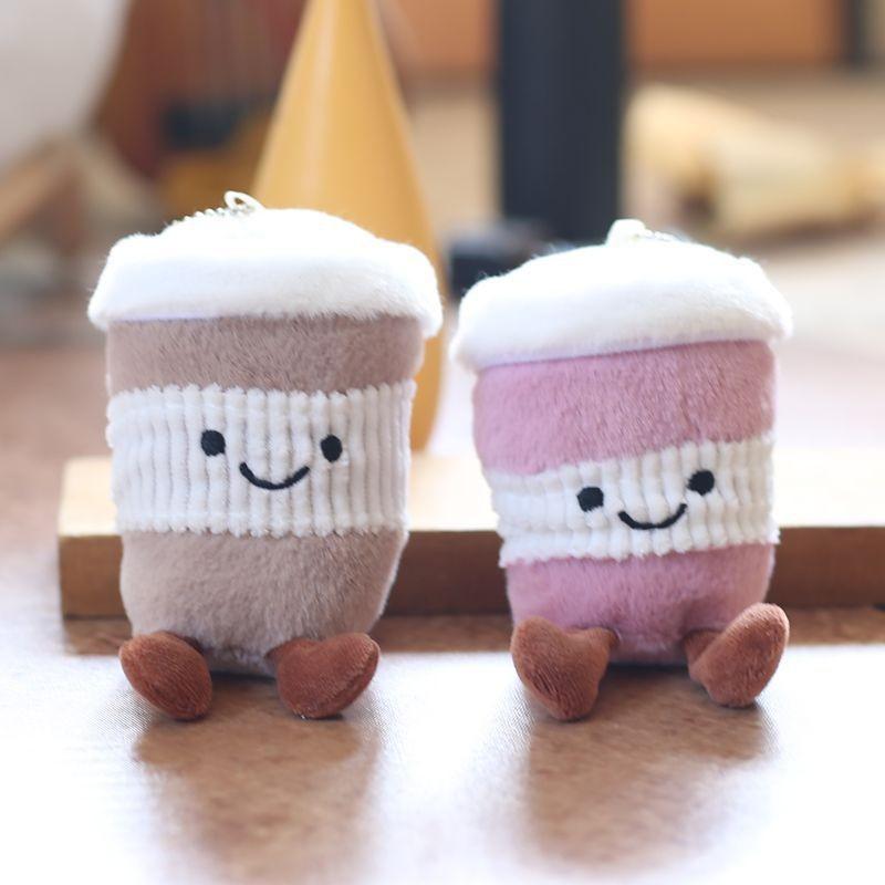 Milk Cup Tea Plush Keychain Toy Pp Cotton Gift For Kids Teens Pendant Bag