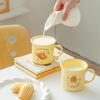 Niedlicher Keramikbecher Cartoon Creme Milch Frühstückstasse Hochwertig aussehende Heimkaffeetasse Mädchen Nachmittagstee Tasse