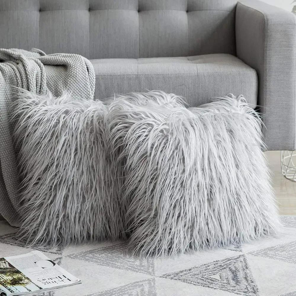 Soft Fur Plush Cushion Cover Home Decor Pillow Covers Living Room Bedroom Sofa Decorative pillowcase 45x45cm shaggy fluffy cover