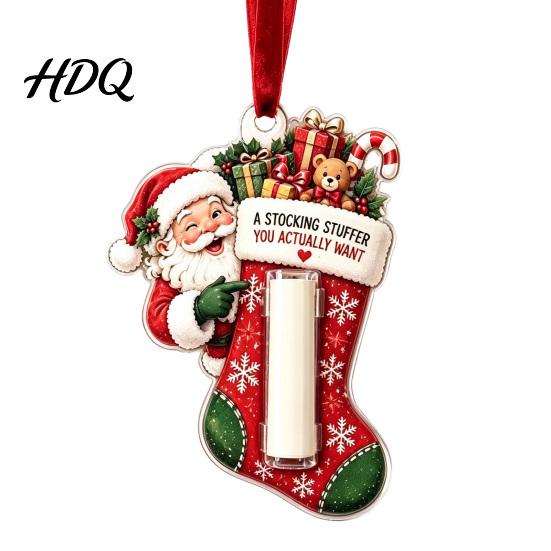 DIY Holiday Cash Gift Money Present Christmas Acrylic Holder Ornament Clear for Cash Funny Back