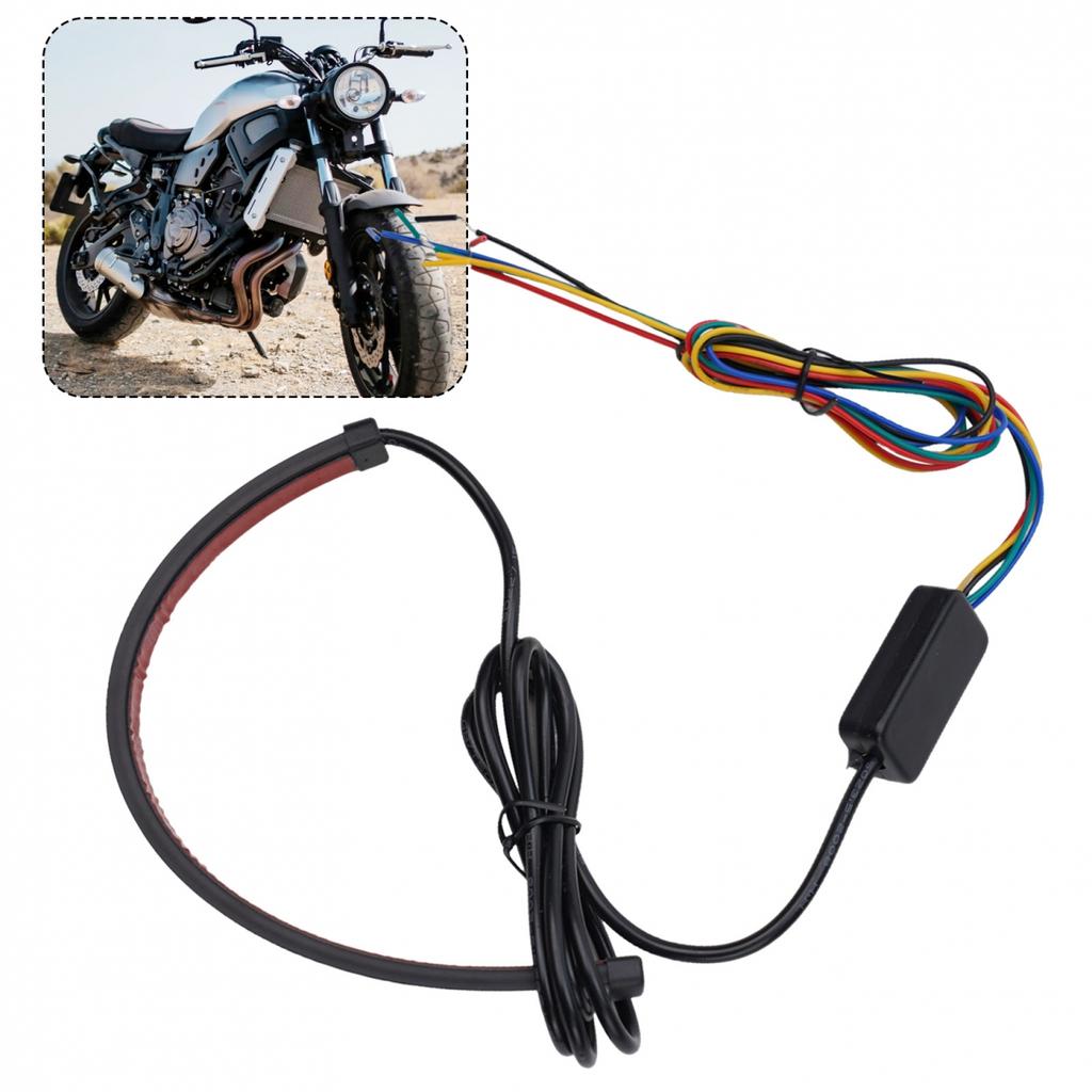 Tail Light Flexible LED Motorcycle Stop Light Black Rear Brake Strip CM