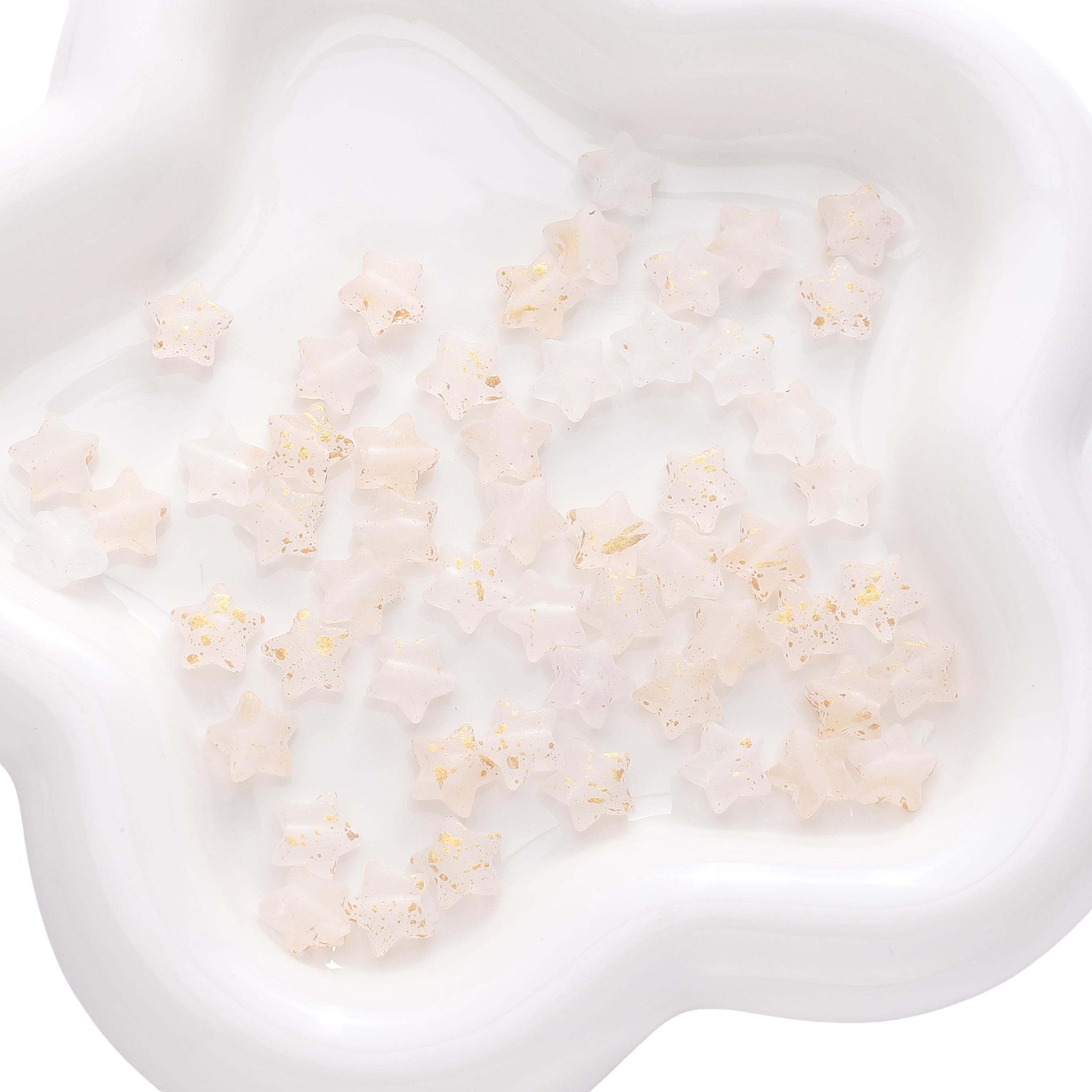 

50 шт. акриловых бусин-звездочек для изготовления ожерелий, браслетов, серег, ювелирных изделий, аксессуары для рукоделия 10x9mm 50pcs слоновая кость