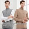 Hengyuanxiang Men's Pure Cashmere Business Pullover Sweater