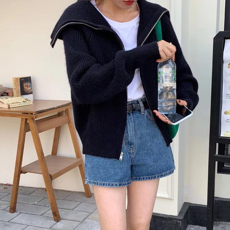 

Women s Fashion Casual Fall Winter Solid Color Print Long Sleeve POLO Neck Tops Women s Clothing Woolen Knitwear Sweaters One Size чорний