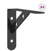 Shelf Brackets 4 pcs 15 x 2.5 x 11.5 cm Black Stainless Steel