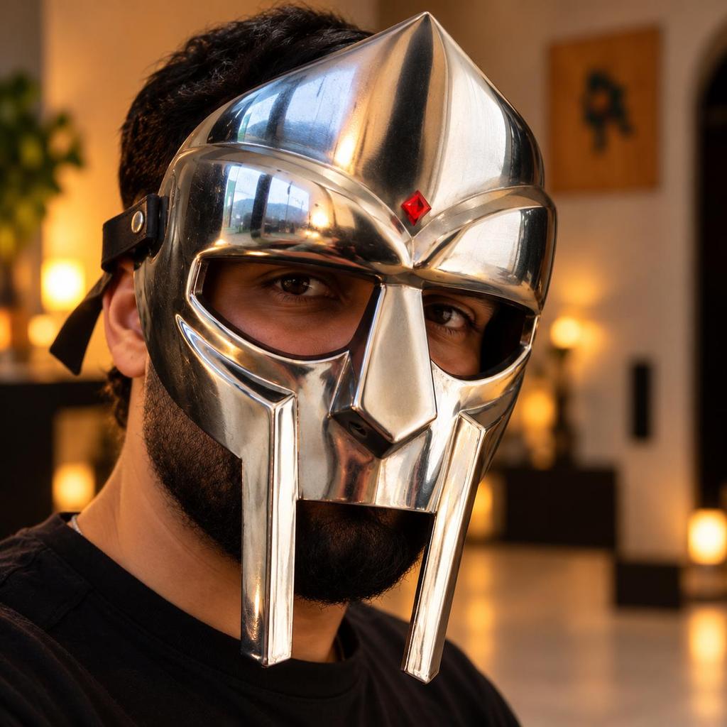 Doom Gladiator Helmet Face Mask Hand Forged MF Doom Medieval Halloween
