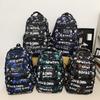 Large Capacity Student Backpack Graffiti Print Campus Backpack Men Lightweight Couple Backpack