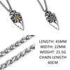 Titanium Stainless Steel Vintage Fashion Valknut Vegvisir Odin Sword Gungnir Rune Necklace Pendant Jewelry