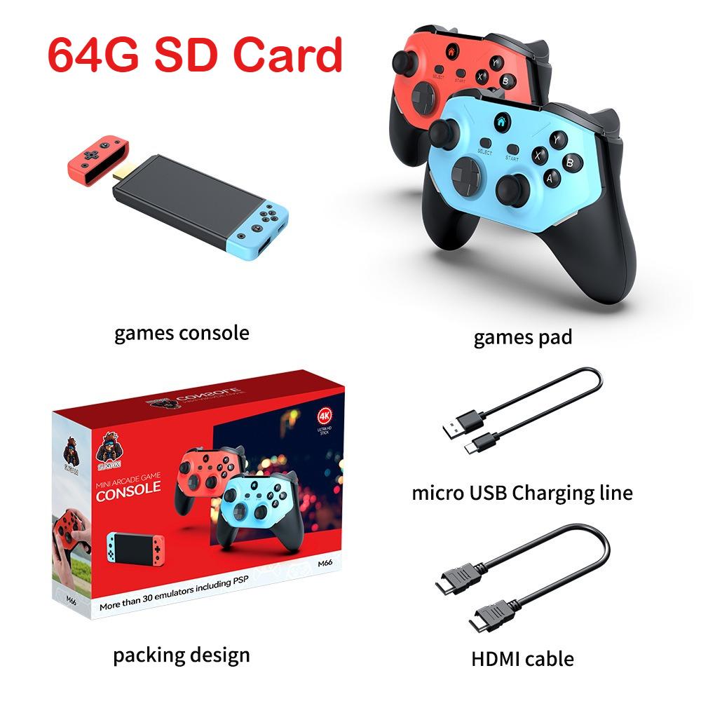 Retro Gaming Console  30,000+ Game Stick, 30 Emulators, 4K TV Game Stick, Plug  Play Game Console for TV 2 Wireless Controllers