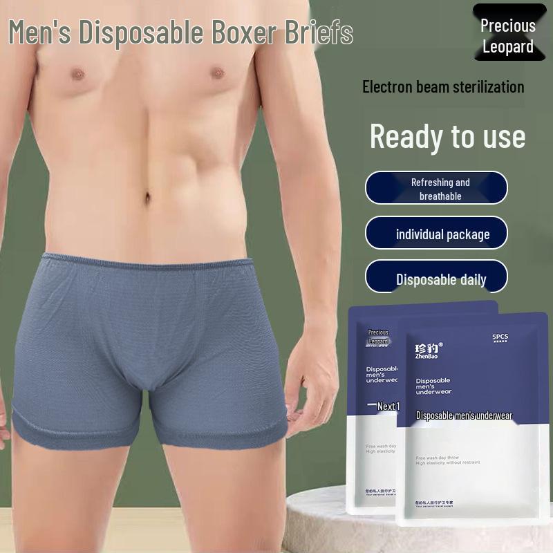 Gesteriliseerde Verdikte Wegwerp Boxer Briefs voor Mannen - Hoge Elasticiteit, Individueel Verpakt voor Reizen, Hotel, Sauna, Zakenreis, Wasvrij