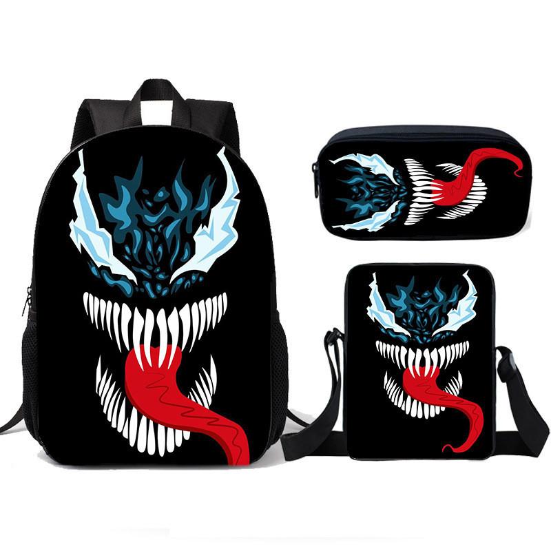 Venom Kids School Backpack Lunch Bag Pencil Case Threepiece Set For Children