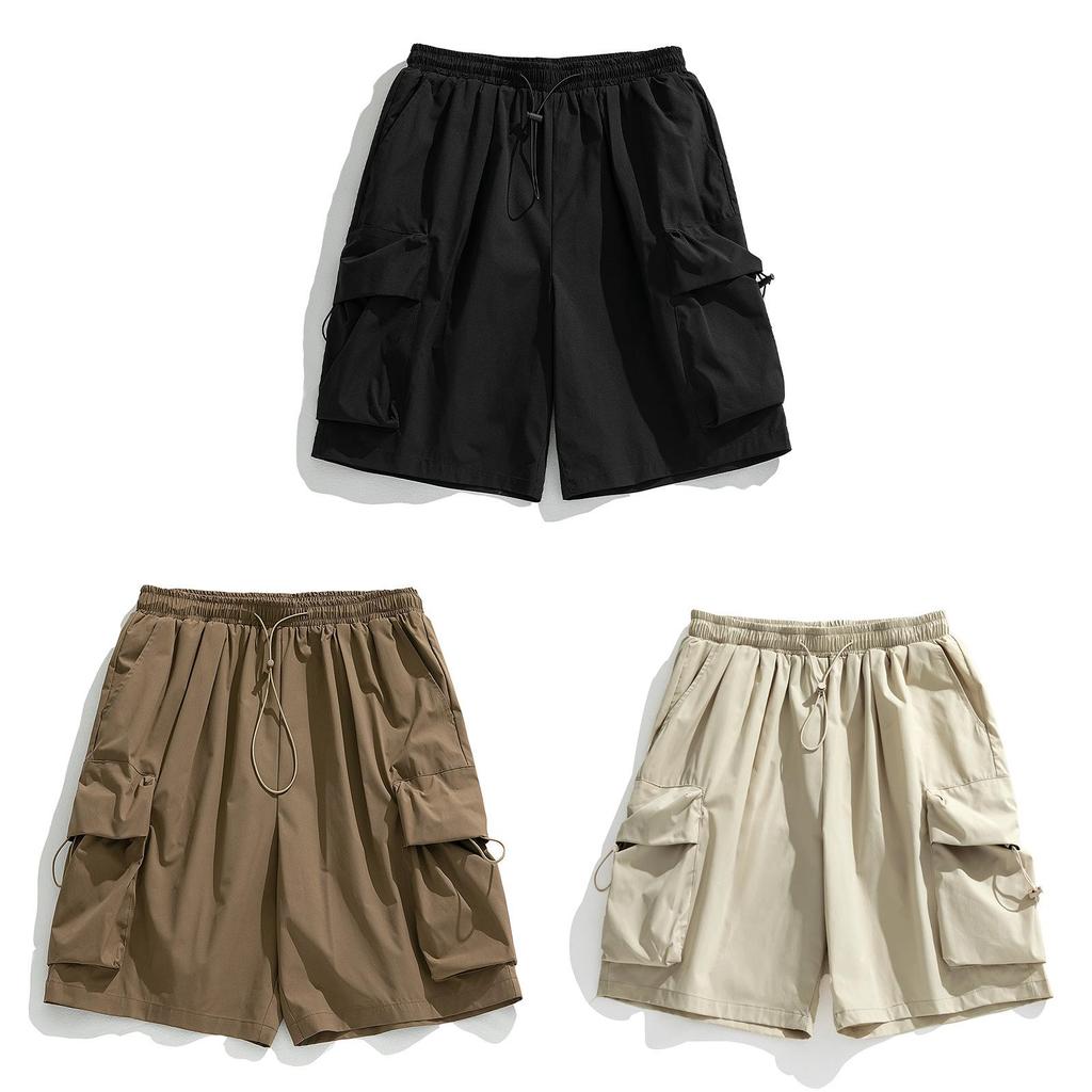 Hanlu Japanese Mens Cargo Shorts With Large Pockets For Outdoor Casual Summer Wear
