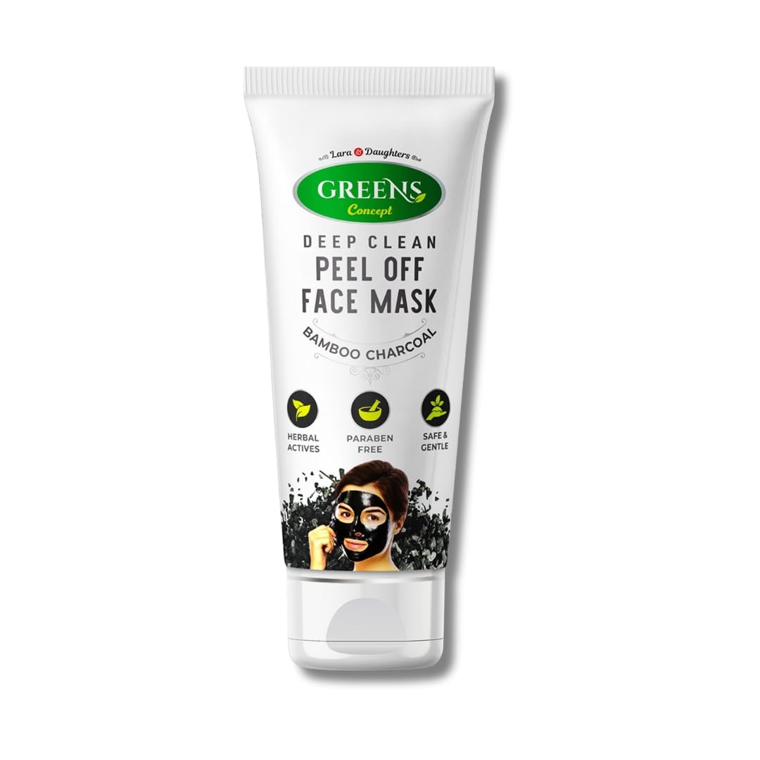 Green s Concepts Activated Charcoal Peel Off Mask for Men & Women (120ml) | Blackhead Remover & Tan Removal | Deep Pore Cleansing Bamboo Charcoal F