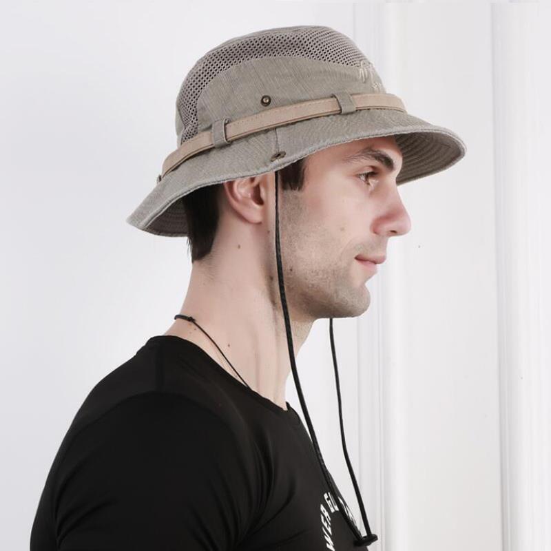 Waterproof Bucket Hat Summer Men Women Hat Outdoor UV Protection Wide Brim Panama Safari Hunting Hiking Fishing Sun Hat